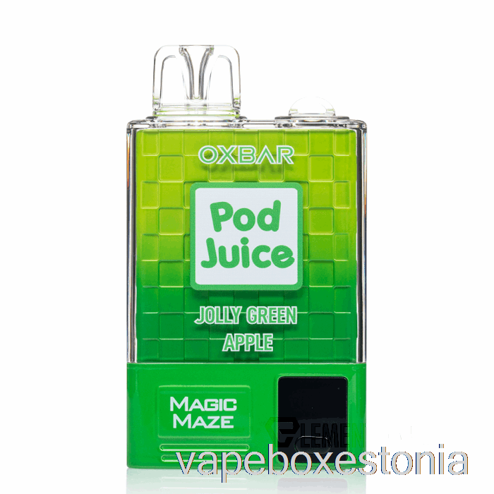 Vape Box Estonia Oxbar Magic Maze Pro 10000 ühekordne Jolly Roheline õuna-kauna Mahl